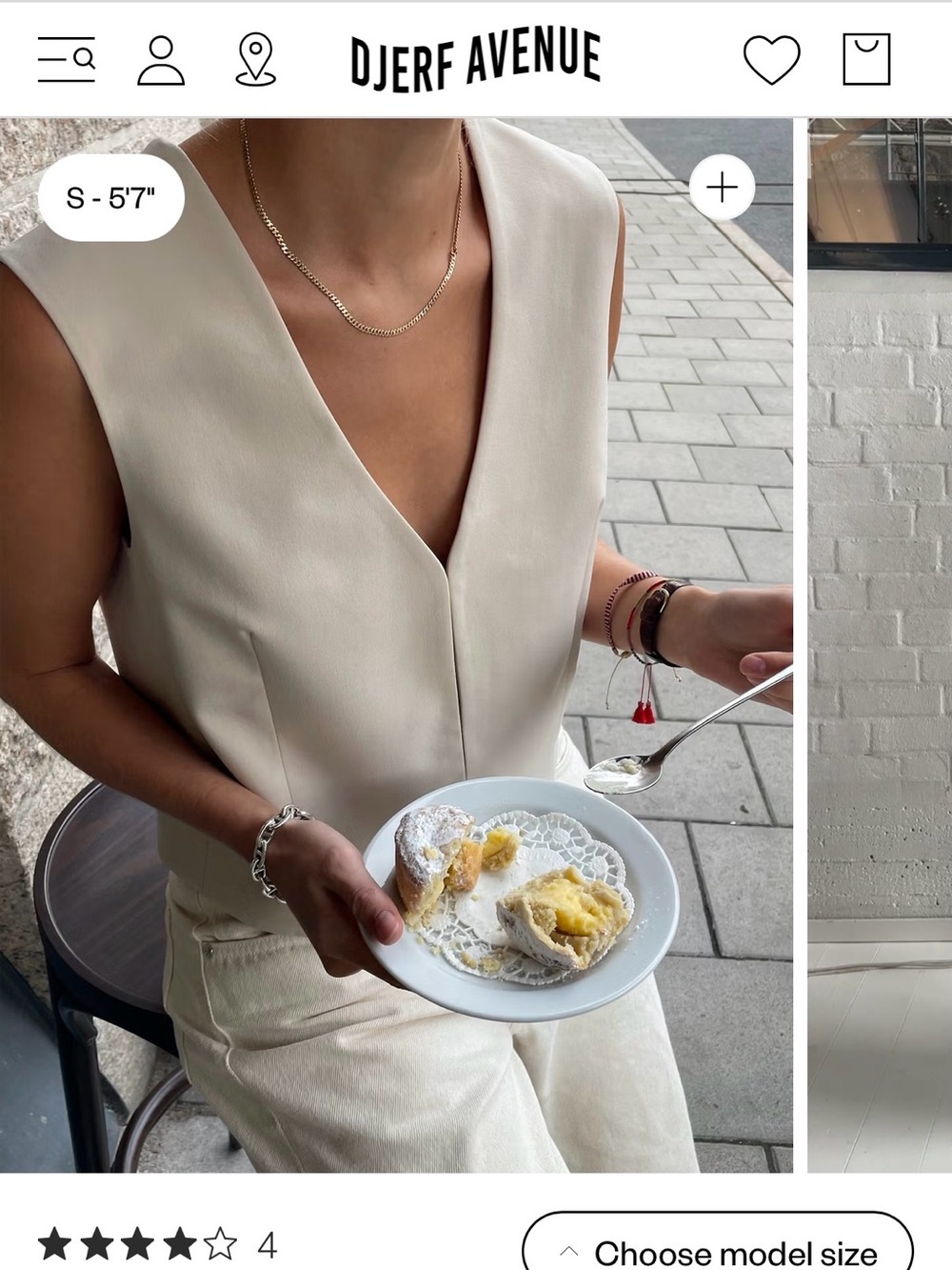 Djerf Avenue Day to Day Cream Vest